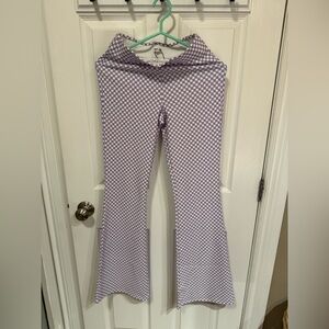 Garage Purple Checker Flare Pants / Leggings – XS